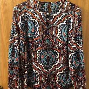 Talbots Women's Multicolor Paisley Top